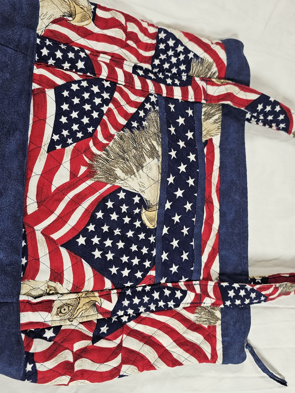 Patriotic Eagle Flag Canvas Shoulder Bag - Red, White & Blue - Picture 2 of 8